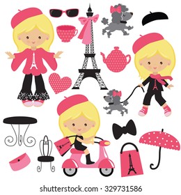 French Girl Vector Illustration Stock Vector (Royalty Free) 343344455 ...