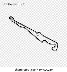 French Grand Prix Race Track. Circuit For Motorsport And Autosport. Vector Illustration, Circuit Paul Ricard, Le Castellet