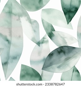 French Grey Abstract  Eucalyptus Leaf Watercolor Scandinavian Design Fabric Bedding Curtain Paper Background
