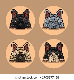 
French greyhounds Bulldog Mascot Logo Premium Design Vector