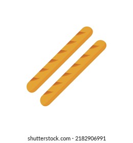 French grilled sausage icon. Flat illustration of french grilled sausage vector icon isolated on white background