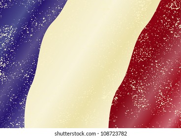 French grunge flag. Grunge effect can be cleaned easily.