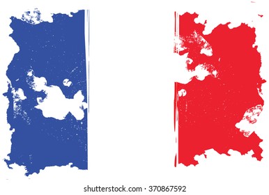 French, grunge flag, Illustration