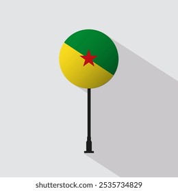 French Guiana Circle Sign Flag Vector Illustration