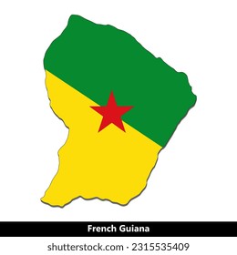 French Guiana Country - Flag Map