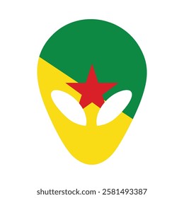 French Guiana face mask flag icon