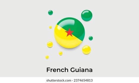 French Guiana flag bubble circle round shape icon colorful vector illustration