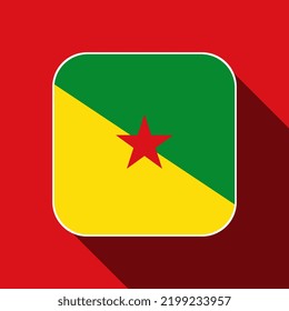 French Guiana flag, official colors. Vector illustration.