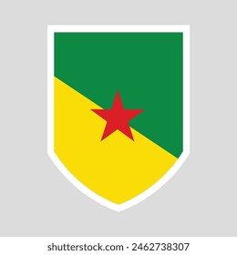 French Guiana Flag in Shield Shape Frame