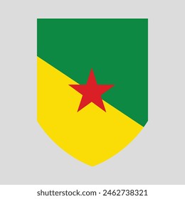 French Guiana Flag in Shield Shape Frame