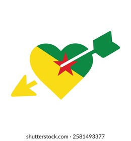 French Guiana heart arrow flag icon