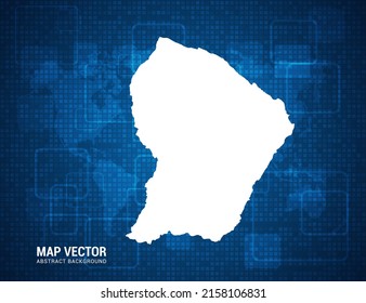 French Guiana map with abstract blue background technology pixel board texture.