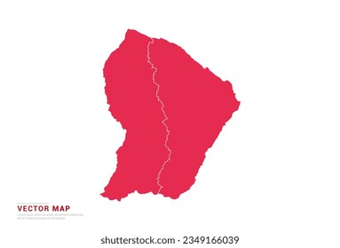 French Guiana Map - abstract style red isolated on white background for infographic, design vector.