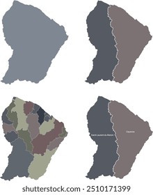 FRENCH GUIANA MAP with its administrative divisions and regions