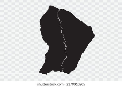 French Guiana Map black Color on White Backgound quality files Png 