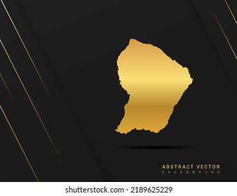 French Guiana map of gold gradient style vector Illustration.