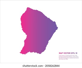 French Guiana map gradient color . on white background. 