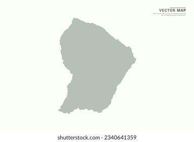 French Guiana map of green vector modern.