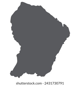French Guiana map. Map of French Guiana in grey color