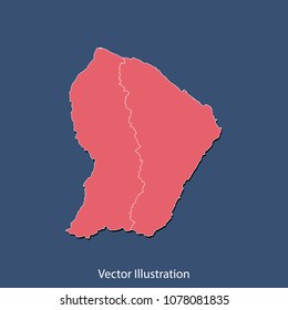French Guiana map - High detailed color map of French Guiana. flat design style, clean and modern. Vector illustration eps 10