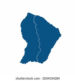 French Guiana map High Detailed on white background. Abstract design vector illustration eps 10