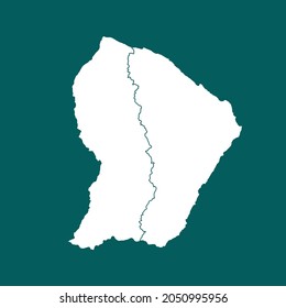 French Guiana map High Detailed. white color. on green background. Abstract design vector illustration eps 10