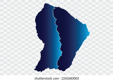 French Guiana Map indigo Color on White Background quality files   png