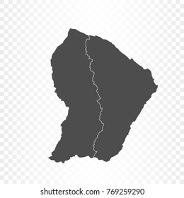 French Guiana map isolated on transparent background