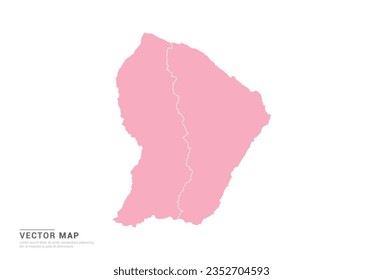 French Guiana Map - Pink abstract style isolated on white background for infographic, design vector.