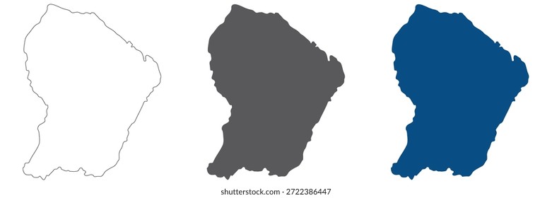 Conjunto de planícies mapa Guiana Francesa. Mapa da Guiana Francesa blsnk set.