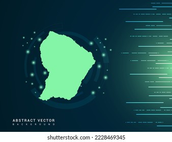 Französisch-Guayana Karte der Technologie grüner futuristischer Hintergrund Vektor.