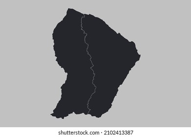 French Guiana map vector, isolated on gray background