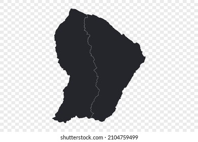 French Guiana map vector, isolated on transparent background