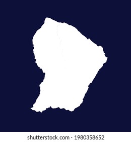 French Guiana map vector. white color on blue background.