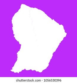 French Guiana map-White map on purple background. Each city and border has separately. Vector illustration eps 10.