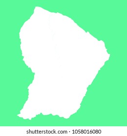 French Guiana map-White map on green background. Each city and border has separately. Vector illustration eps 10.