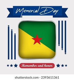 French Guiana Memorial Day Vector Illustration