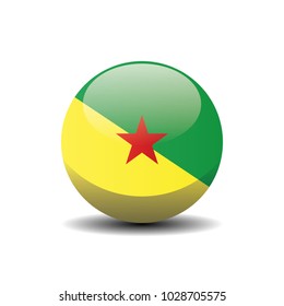 French Guiana national circle button flag background texture. Vector illustration. 