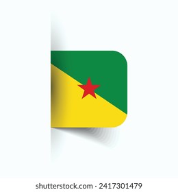 French Guiana national flag, French Guiana National Day, EPS10. French Guiana flag vector icon svg