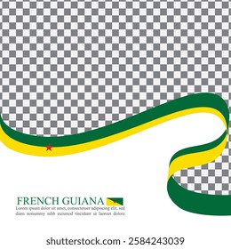 French Guiana national flag ribbon stock vector	