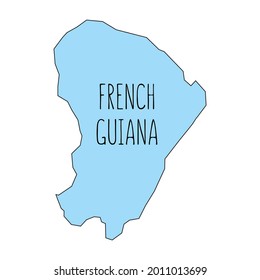 French Guiana Outline Map Vector Editable Stock Vector (Royalty Free ...