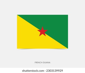 Französisch Guyana Rectangle Symbol mit Schatten.