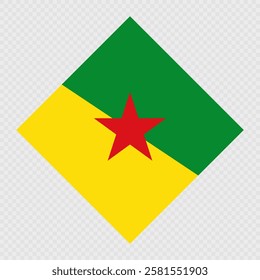 French Guiana rhombus flag. Vector illustration.