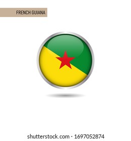 Plantilla de diseño de vectores de bandera redonda de la Guayana Francesa