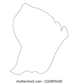 French Guiana - solid black outline border map of country area. Simple flat vector illustration.