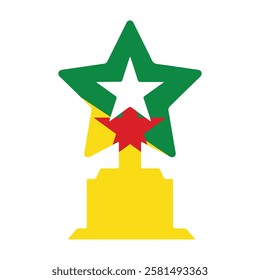 French Guiana star award flag icon