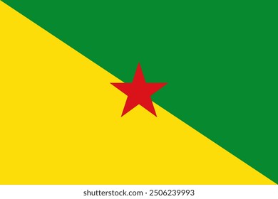 
French Guiana vector flag. Accurate dimensions and official colors. This file is suitable for digital editing and printing of any size.