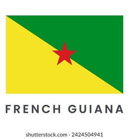 Französisch-Guayana Vektor-Flagge isoliert auf weißem Hintergrund.