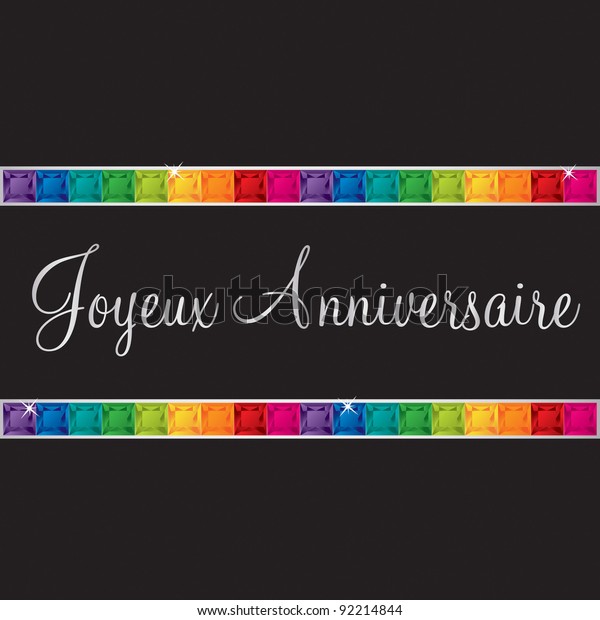 French Happy Birthday Card Vector Format : image vectorielle de stock ...