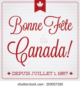 French Happy Canada Day retro card in vector format.